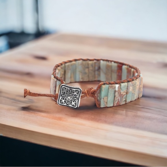 Handmade Bohemian Natural Stones Bracelet - Picture 2 of 4